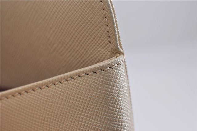 Authentic BURBERRY Vintage Leather Shoulder Hand Bag Ivory 5148F