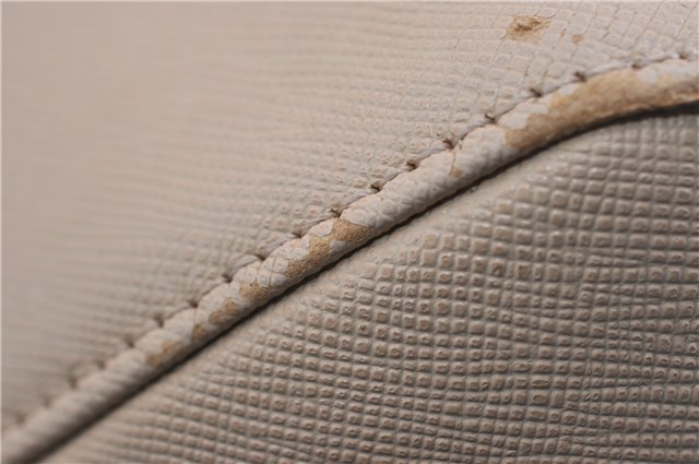Authentic BURBERRY Vintage Leather Shoulder Hand Bag Ivory 5148F