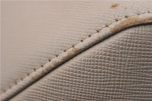 Authentic BURBERRY Vintage Leather Shoulder Hand Bag Ivory 5148F