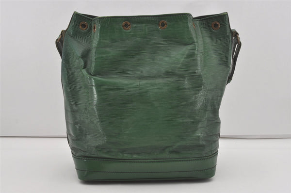 Authentic Louis Vuitton Epi Noe Shoulder Drawstring Bag Green M44004 LV 5148I