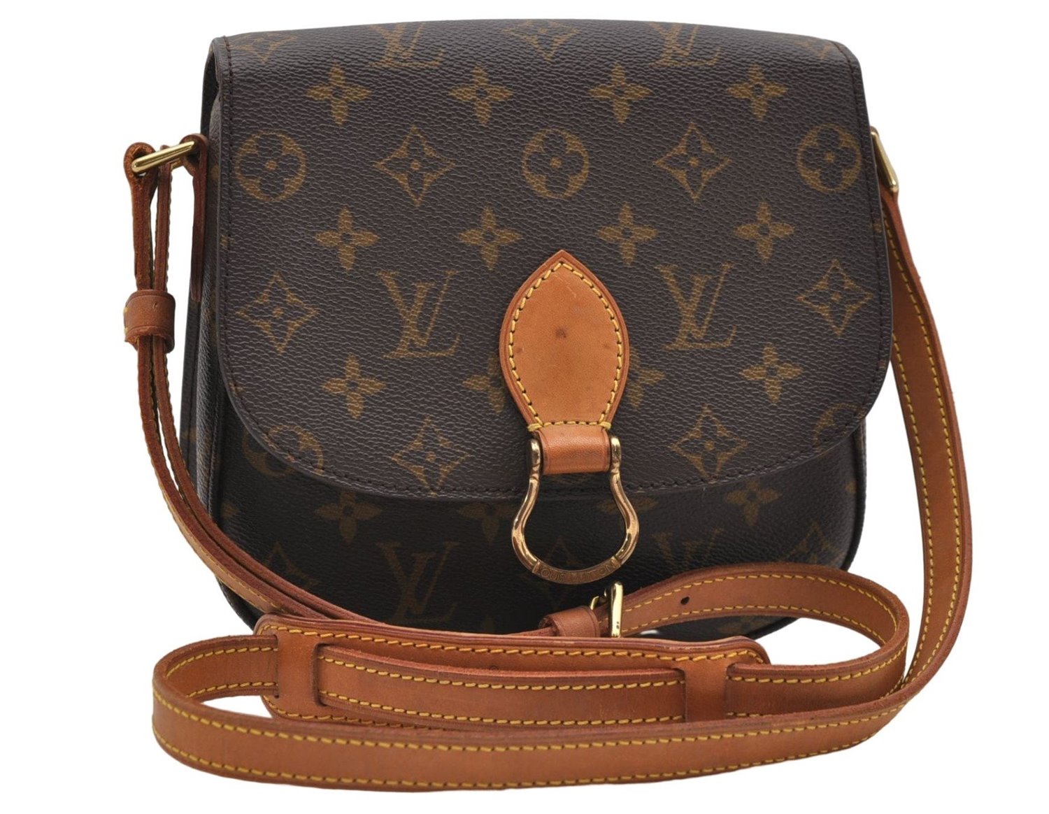 Auth Louis Vuitton Monogram Saint Cloud MM Shoulder Cross Bag M51243 LV 5150D