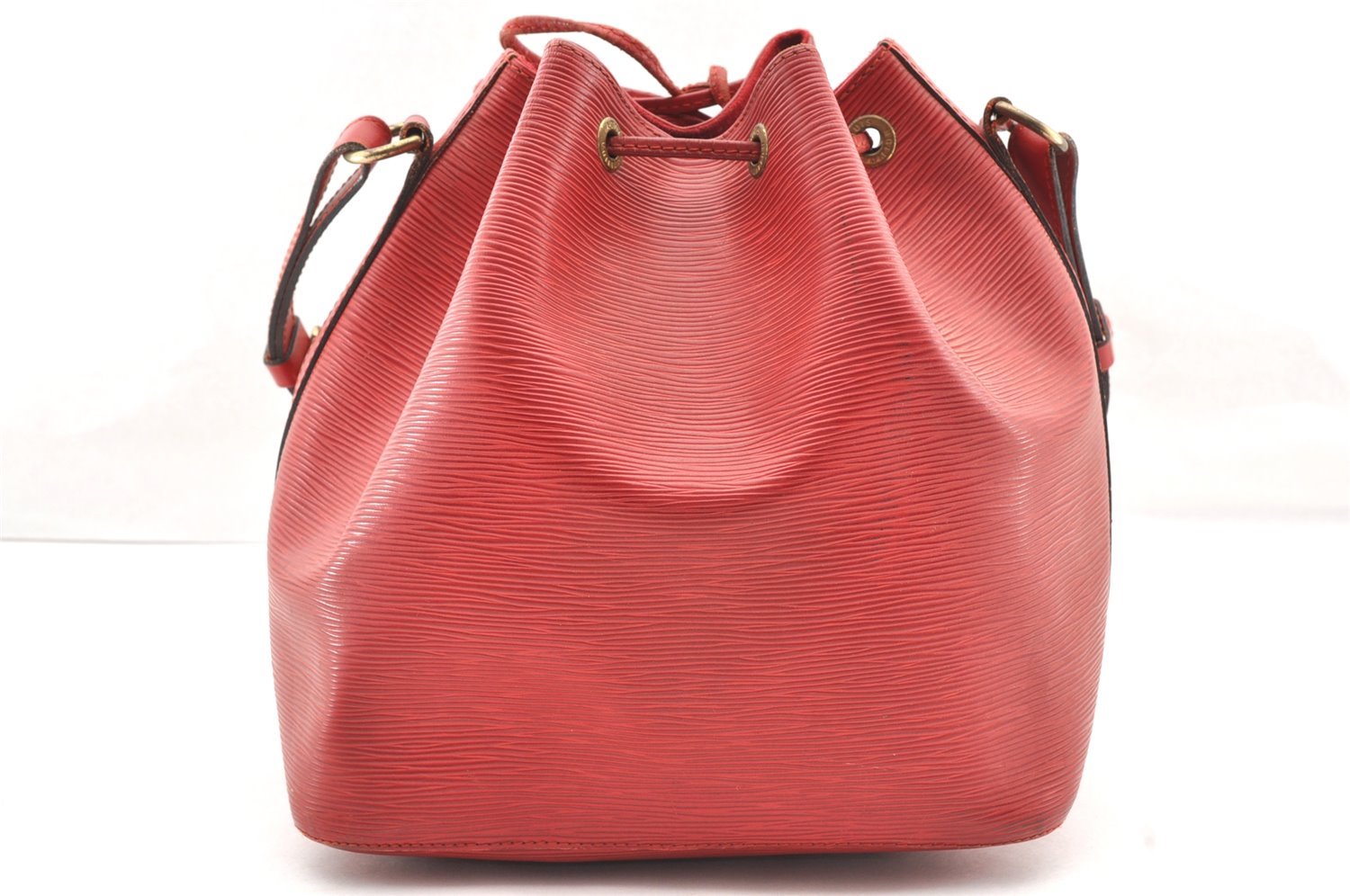 Authentic Louis Vuitton Epi Petit Noe Shoulder Drawstring Bag M44107 Red 5152I