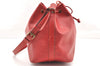 Authentic Louis Vuitton Epi Petit Noe Shoulder Drawstring Bag M44107 Red 5152I