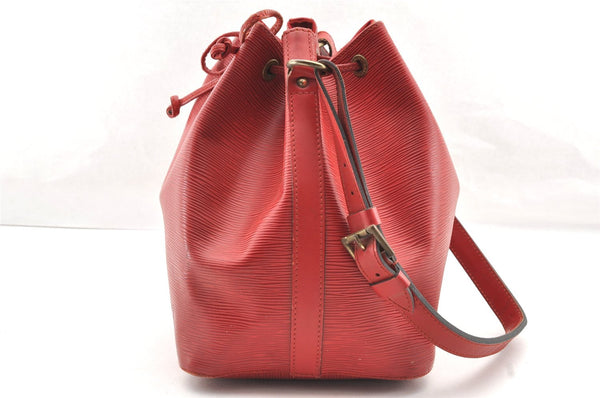 Authentic Louis Vuitton Epi Petit Noe Shoulder Drawstring Bag M44107 Red 5152I