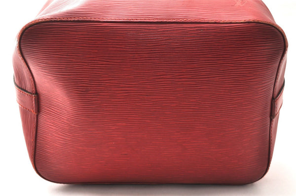 Authentic Louis Vuitton Epi Petit Noe Shoulder Drawstring Bag M44107 Red 5152I