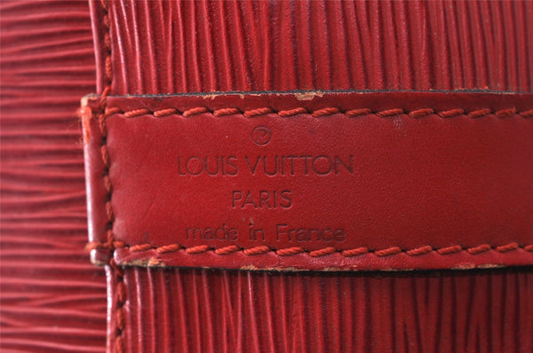 Authentic Louis Vuitton Epi Petit Noe Shoulder Drawstring Bag M44107 Red 5152I