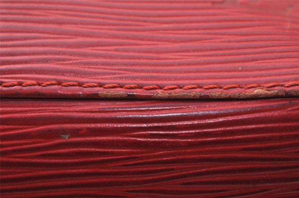 Authentic Louis Vuitton Epi Petit Noe Shoulder Drawstring Bag M44107 Red 5152I