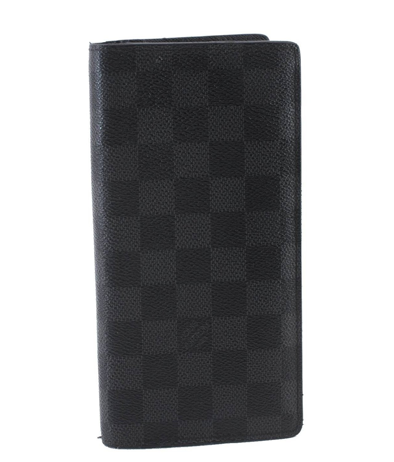 Auth LOUIS VUITTON Damier Graphite Portefeuille Brazza Wallet N62665 LV 5154C