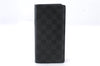 Auth LOUIS VUITTON Damier Graphite Portefeuille Brazza Wallet N62665 LV 5154C