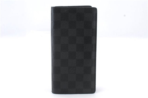 Auth LOUIS VUITTON Damier Graphite Portefeuille Brazza Wallet N62665 LV 5154C