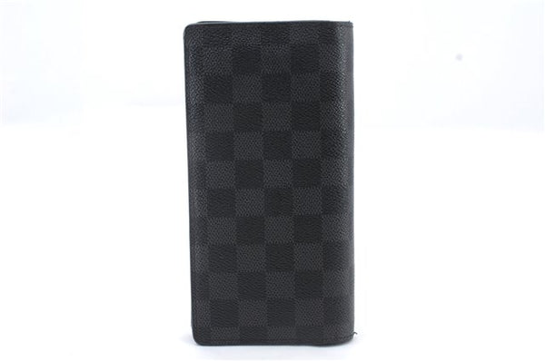 Auth LOUIS VUITTON Damier Graphite Portefeuille Brazza Wallet N62665 LV 5154C