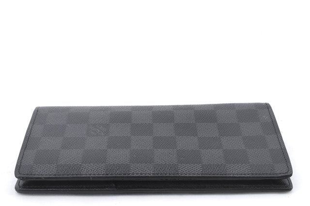 Auth LOUIS VUITTON Damier Graphite Portefeuille Brazza Wallet N62665 LV 5154C