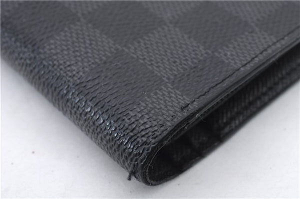 Auth LOUIS VUITTON Damier Graphite Portefeuille Brazza Wallet N62665 LV 5154C