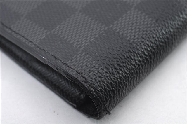 Auth LOUIS VUITTON Damier Graphite Portefeuille Brazza Wallet N62665 LV 5154C