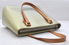 Authentic Louis Vuitton Vernis Houston Shoulder Bag M91053 Light Green LV 5158D