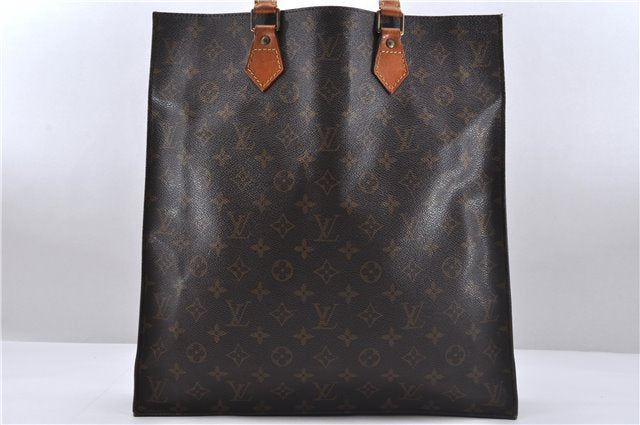 Authentic Louis Vuitton Monogram Sac Plat Hand Bag M51140 LV 5160D