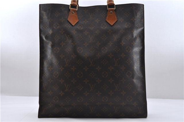 Authentic Louis Vuitton Monogram Sac Plat Hand Bag M51140 LV 5160D