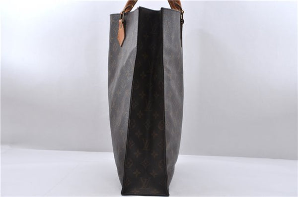 Authentic Louis Vuitton Monogram Sac Plat Hand Bag M51140 LV 5160D