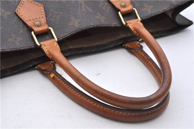 Authentic Louis Vuitton Monogram Sac Plat Hand Bag M51140 LV 5160D