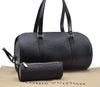 Authentic Louis Vuitton Epi Soufflot Black Hand Bag M52222 LV 5161D