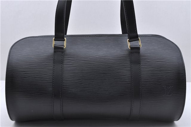Authentic Louis Vuitton Epi Soufflot Black Hand Bag M52222 LV 5161D