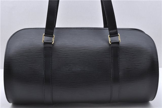 Authentic Louis Vuitton Epi Soufflot Black Hand Bag M52222 LV 5161D