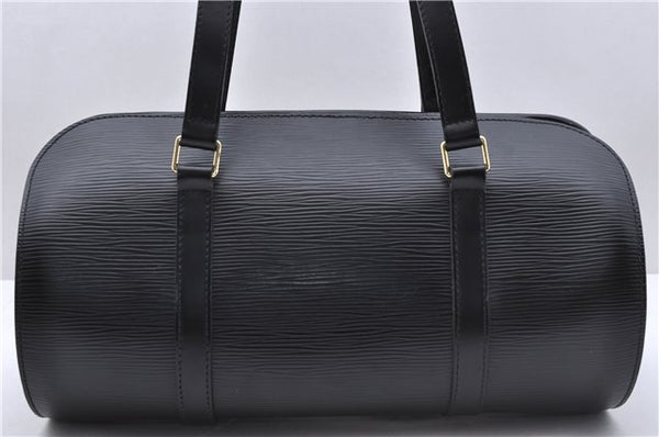 Authentic Louis Vuitton Epi Soufflot Black Hand Bag M52222 LV 5161D