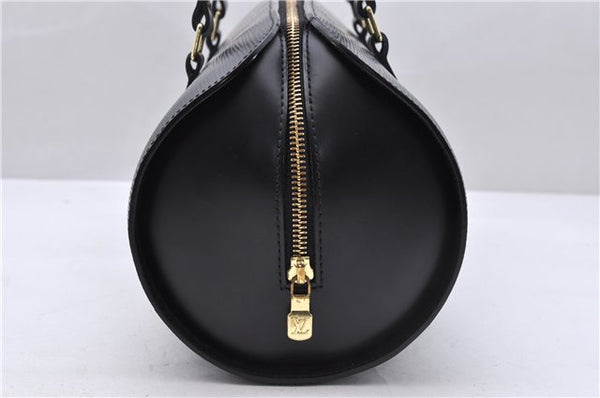 Authentic Louis Vuitton Epi Soufflot Black Hand Bag M52222 LV 5161D