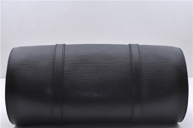 Authentic Louis Vuitton Epi Soufflot Black Hand Bag M52222 LV 5161D