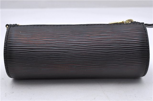 Authentic Louis Vuitton Epi Soufflot Black Hand Bag M52222 LV 5161D
