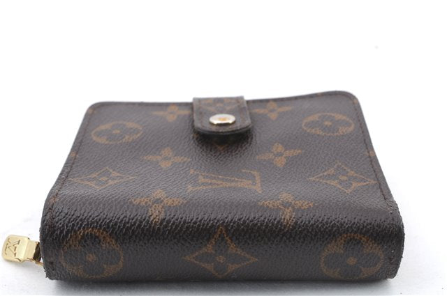 Authentic LOUIS VUITTON Monogram Compact Zip Bifold Wallet M61667 LV 5162C