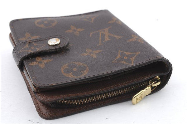 Authentic LOUIS VUITTON Monogram Compact Zip Bifold Wallet M61667 LV 5162C