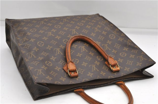 Authentic Louis Vuitton Monogram Sac Plat Hand Bag M51140 LV 5162D