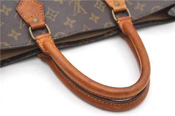 Authentic Louis Vuitton Monogram Sac Plat Hand Bag M51140 LV 5162D