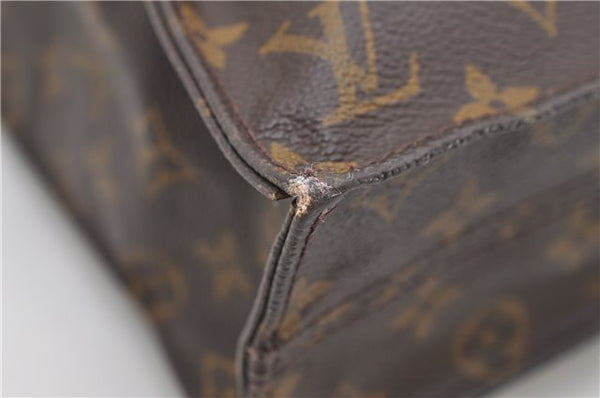 Authentic Louis Vuitton Monogram Sac Plat Hand Bag M51140 LV 5162D