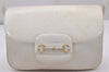 Authentic GUCCI Vintage Horsebit Shoulder Hand Bag Purse Leather White 5166I