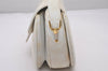 Authentic GUCCI Vintage Horsebit Shoulder Hand Bag Purse Leather White 5166I