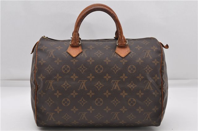 Authentic Louis Vuitton Monogram Speedy 30 Hand Boston Bag M41526 LV Junk 5168D