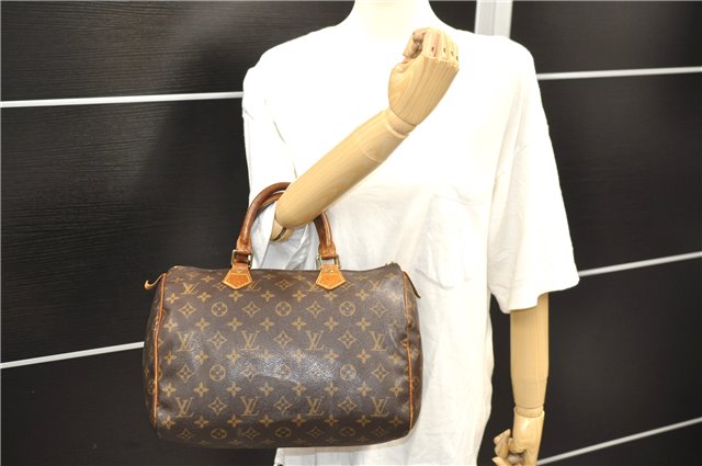 Authentic Louis Vuitton Monogram Speedy 30 Hand Boston Bag M41526 LV Junk 5168D