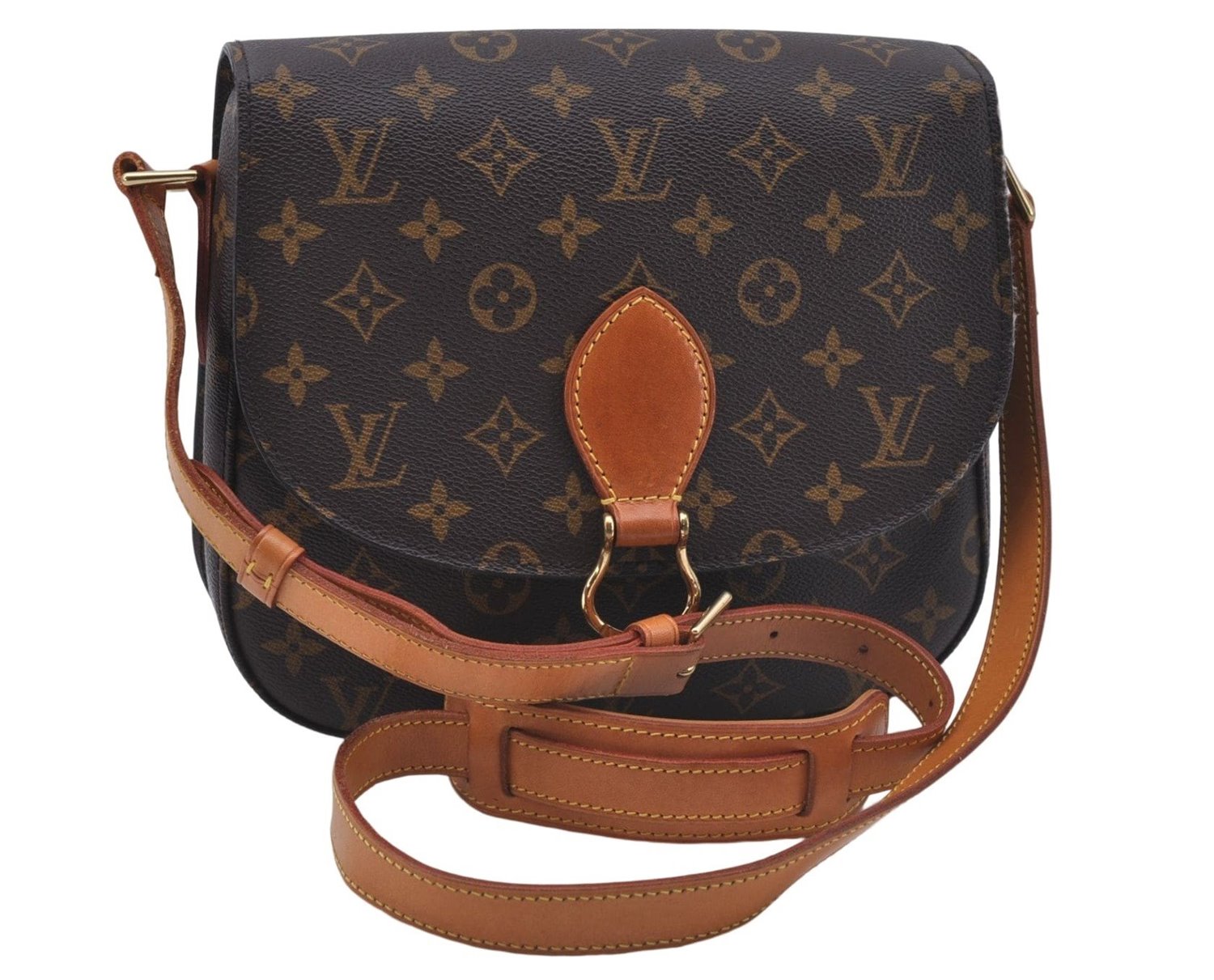 Auth Louis Vuitton Monogram Saint Cloud GM Shoulder Cross Bag M51242 LV 5170D