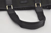Authentic GUCCI Vintage Hand Tote Bag Purse Canvas Leather 264221 Black 5170I