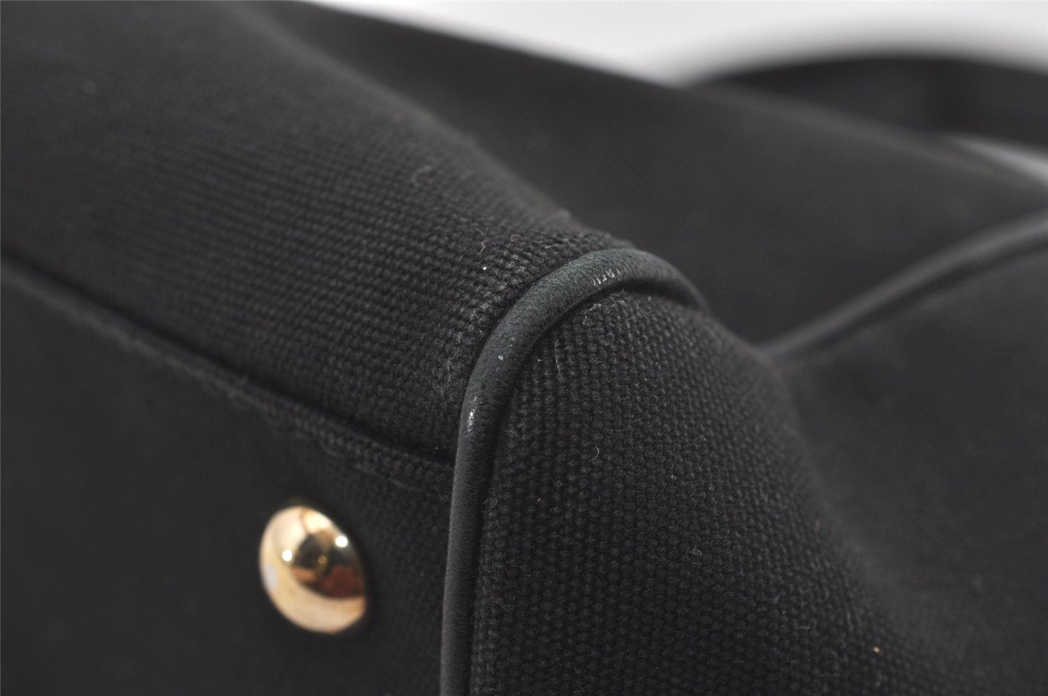 Authentic GUCCI Vintage Hand Tote Bag Purse Canvas Leather 264221 Black 5170I