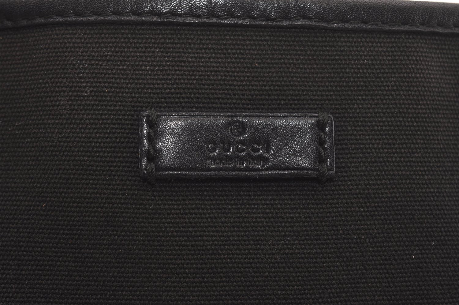 Authentic GUCCI Vintage Hand Tote Bag Purse Canvas Leather 264221 Black 5170I