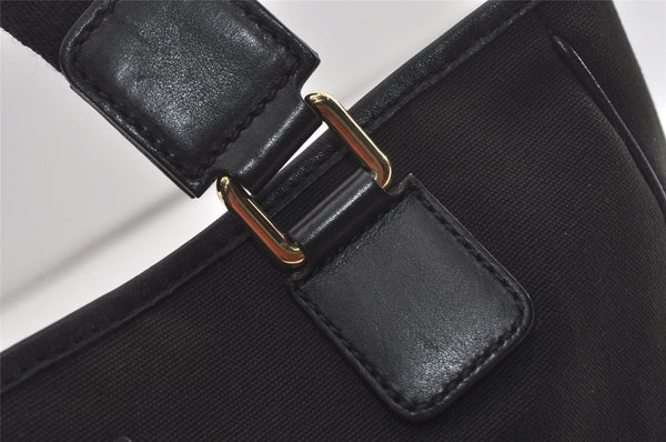 Authentic GUCCI Vintage Hand Tote Bag Purse Canvas Leather 264221 Black 5170I