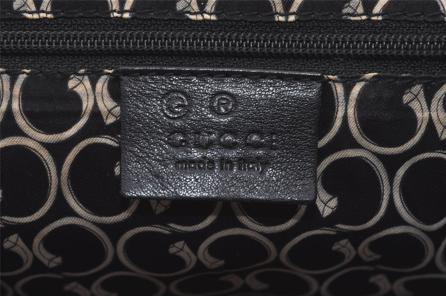 Authentic GUCCI Vintage Hand Tote Bag Purse Canvas Leather 264221 Black 5170I