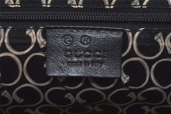 Authentic GUCCI Vintage Hand Tote Bag Purse Canvas Leather 264221 Black 5170I