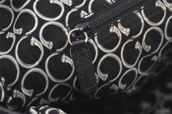 Authentic GUCCI Vintage Hand Tote Bag Purse Canvas Leather 264221 Black 5170I