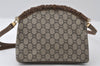 Authentic GUCCI GG Plus Shoulder Cross Body Bag GG PVC Leather Brown Junk 5171I