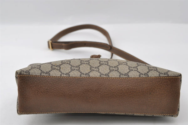 Authentic GUCCI GG Plus Shoulder Cross Body Bag GG PVC Leather Brown Junk 5171I