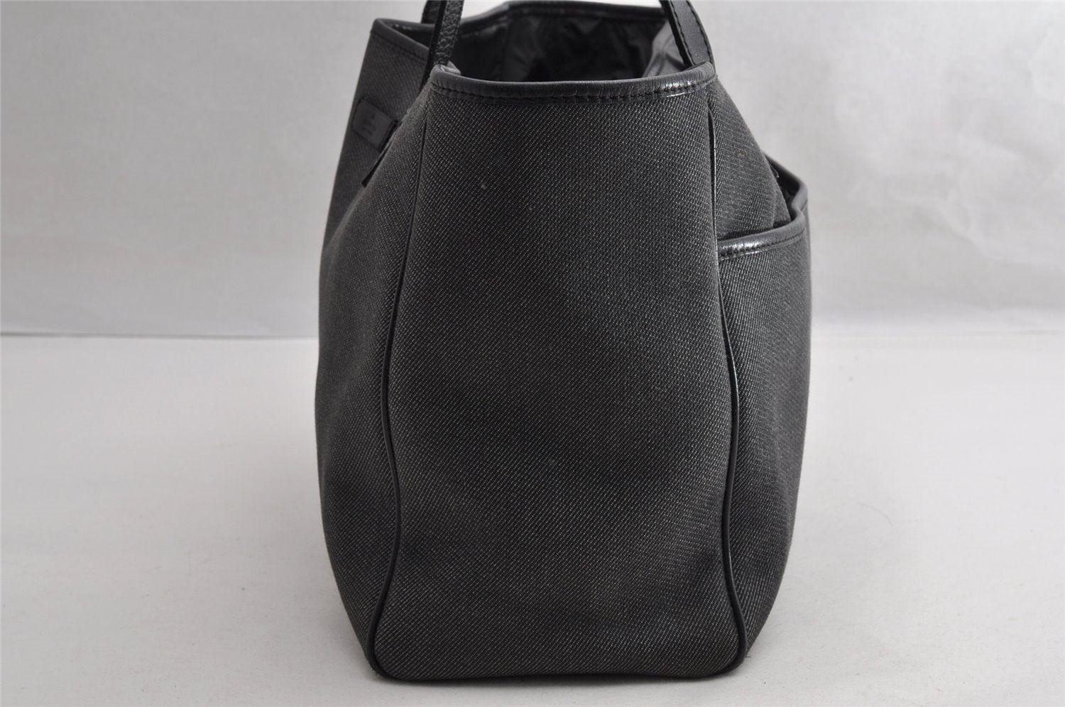 Authentic GUCCI Vintage Shoulder Tote Bag Canvas Leather 264216 Gray 5172I